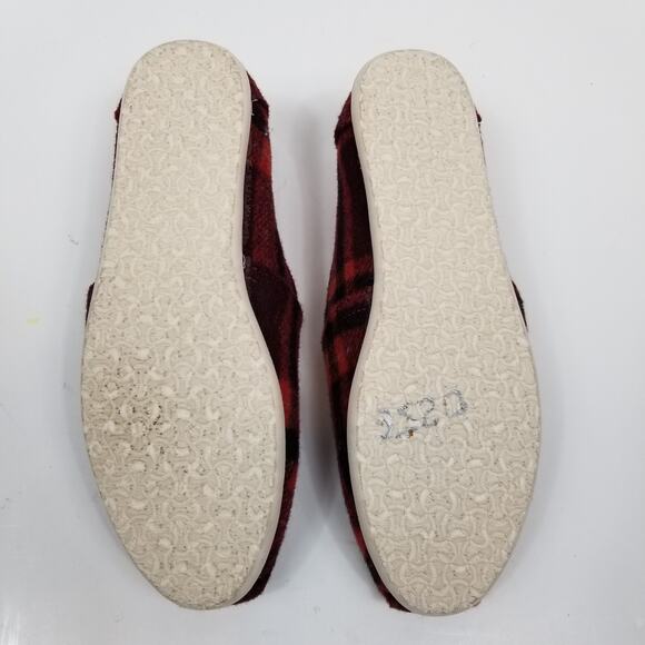 TOMS Red Plaid Women's Slip Ons Size 6 - Picture 5 of 7